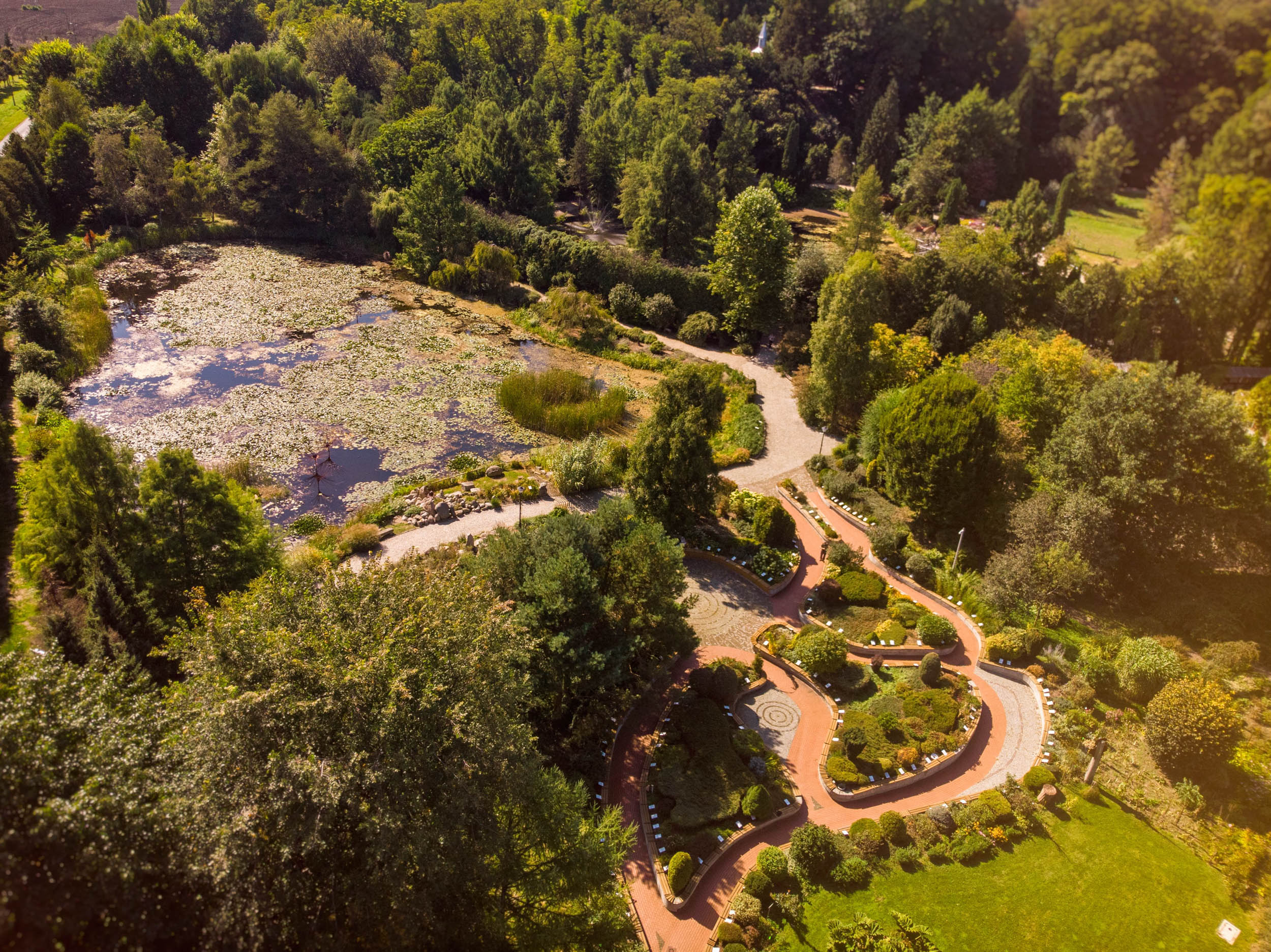 Widok na Arboretum z drona